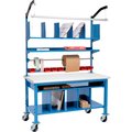 Global Equipment Mobile Packing Workbench, Laminate Square Edge, 60"W x 30"D 607937A